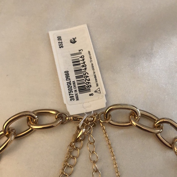 Betsey Johnson Gold Tone Layered 2PC Necklace Metallic Rainbow Lip Pendant NWT - Picture 10 of 15